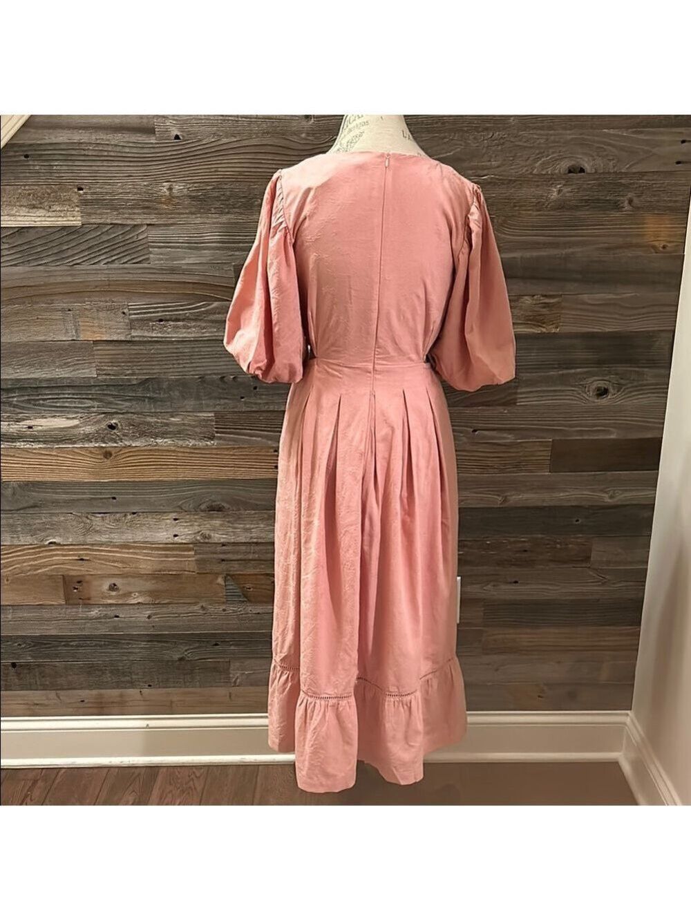 NWT Lost & Wander Blush Pink Bird Song Midi Dress, Size Medium - Picture 8 of 11